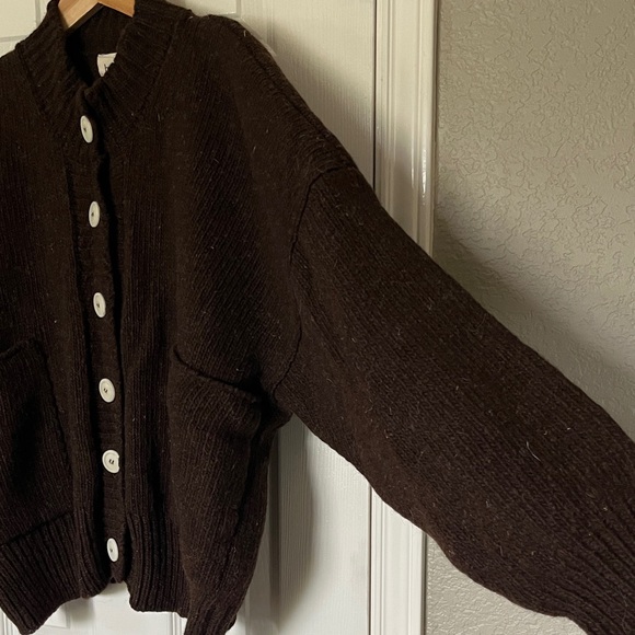 Babaa cardigan no11 earth Brown Wool Button-Up Cardigan - OS - Picture 8 of 12